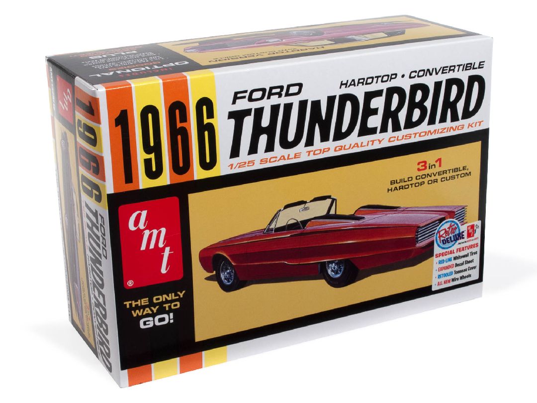 AMT 1966 Ford Thunderbird Hardtop/Convertible 1/25 Model Kit - Click Image to Close