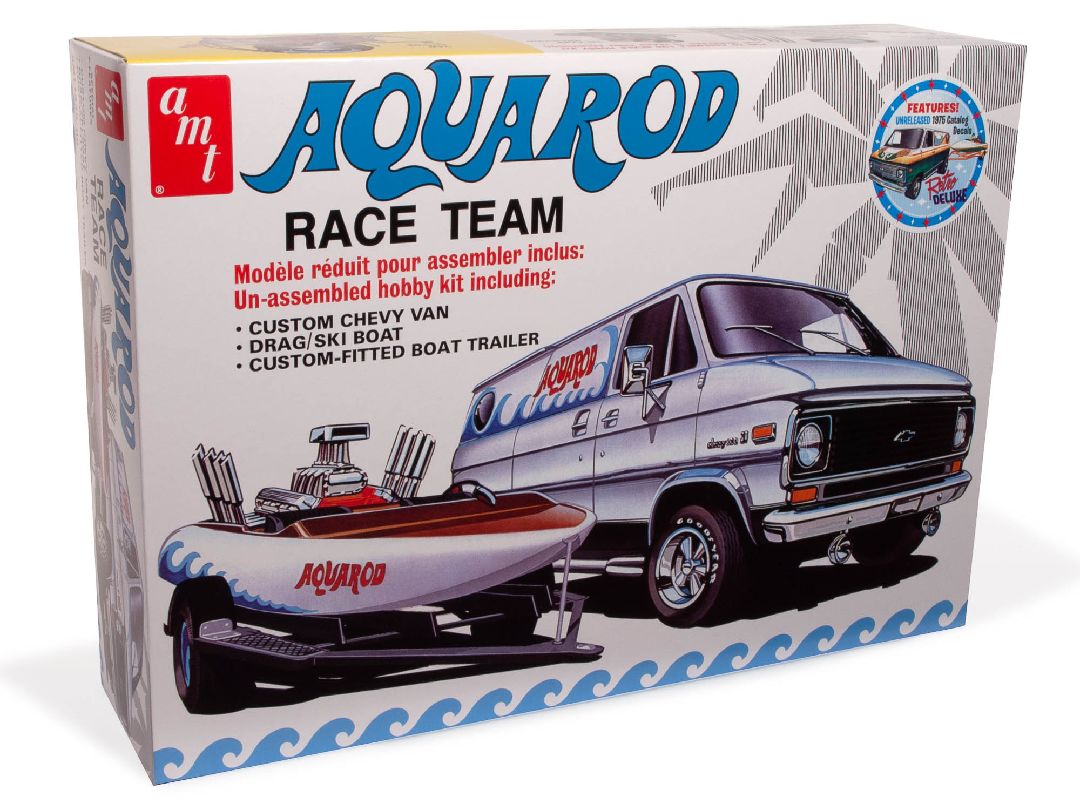 AMT 1/25 Aqua Rod Race Team 1975 Chevy Van, Race Boat & Trailer
