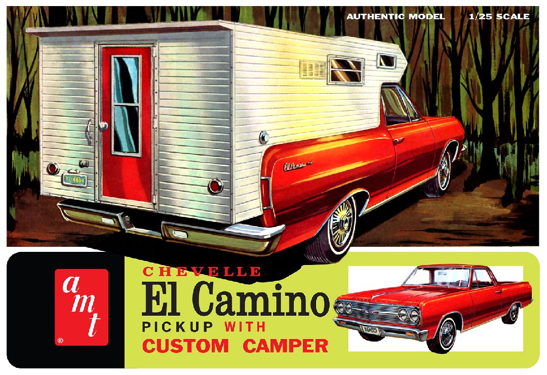 AMT 1/25 1965 Chevy El Camino w/Camper - Click Image to Close