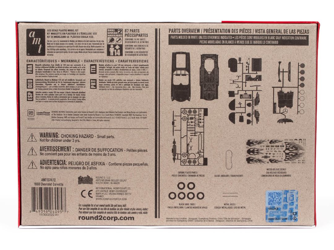 AMT 1/25 1960 Chevrolet Corvette Model Kit (Level 2) - Click Image to Close