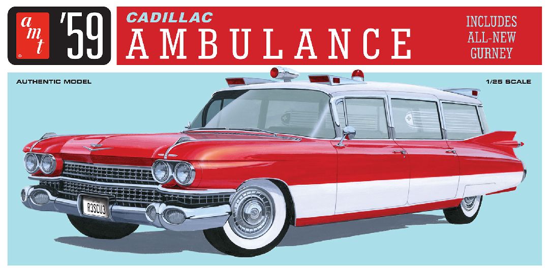 AMT 1/25 1959 Cadillac Ambulance With Gurney