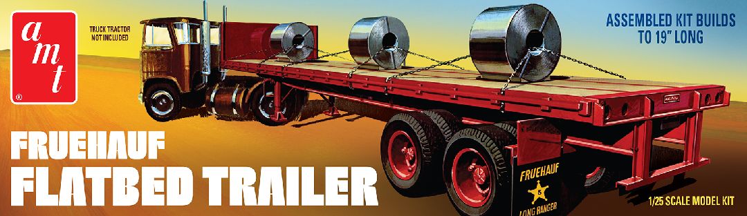 AMT 1/25 Fruehauf Flatbed Trailer - Click Image to Close