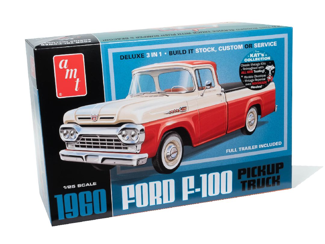 AMT 1/25 1960 Ford F-100 Pickup With Trailer (New Tooling)