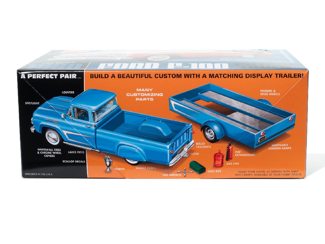 AMT 1/25 1960 Ford F-100 Pickup With Trailer (New Tooling)