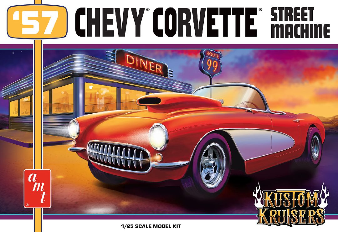 AMT 1/25 1957 Chevy Corvette Street Machine Model Kit (Level 2)
