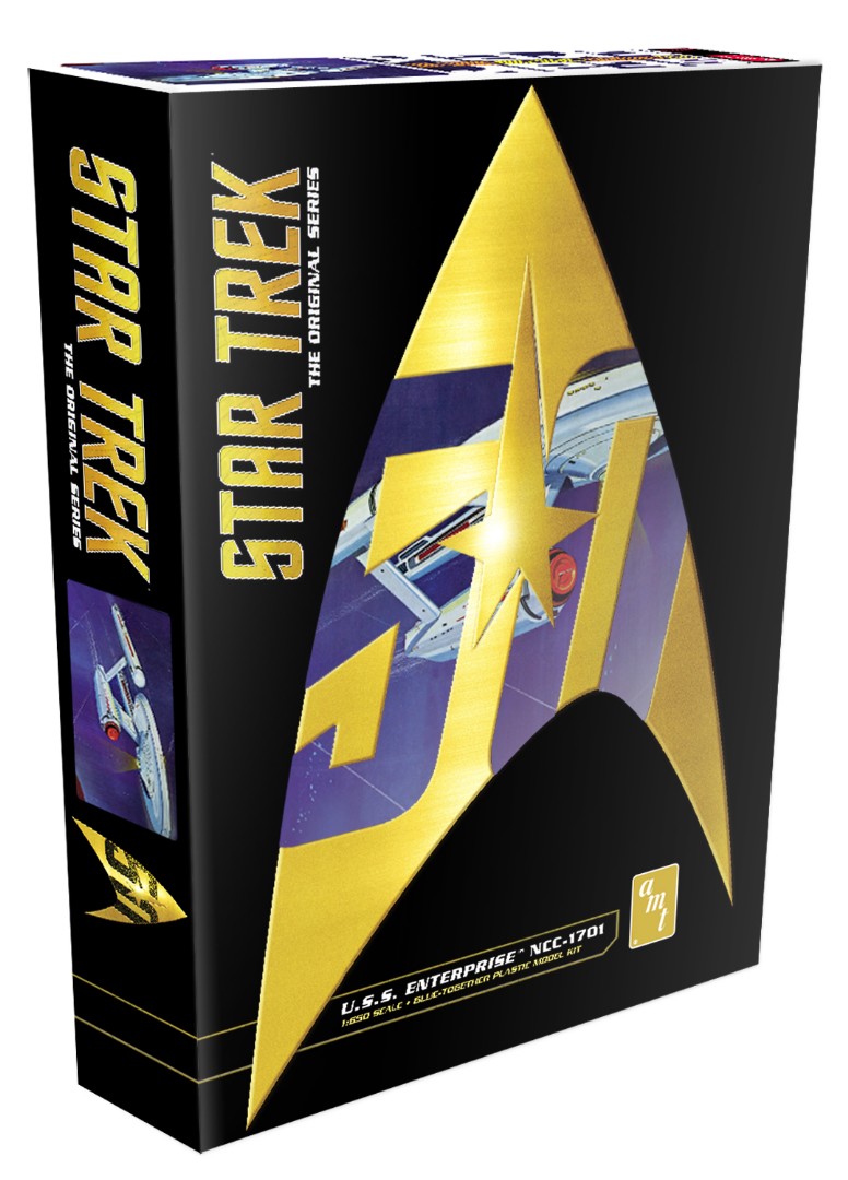 AMT Star Trek Original Series U.S.S. Enterprise Ncc-1701 50 Year Anniversary Packaging 1/650 Model Kit (Level 2)