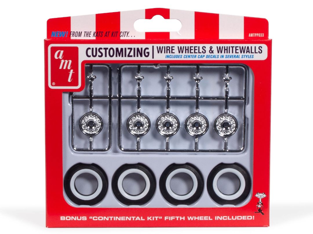 AMT KH Wire Wheels & Tires Parts pack 1/25 Model Kit (Level 2) - Click Image to Close