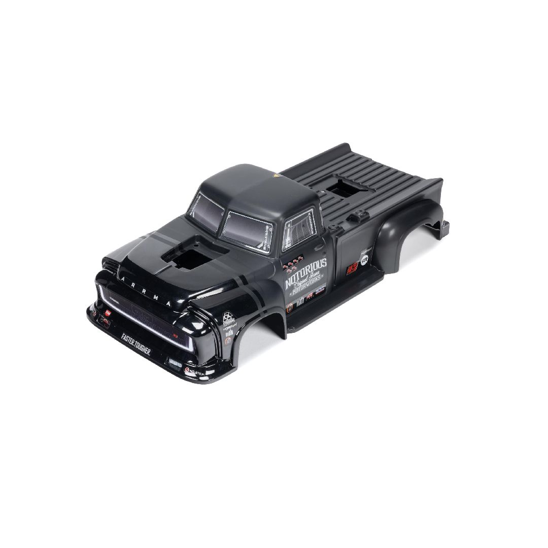 Arrma NOTORIOUS Painted Decaled Trimmed Body Set - Black