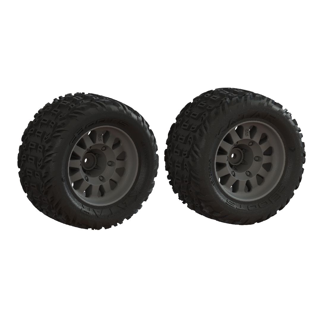 Arrma DBoots 'Katar' Tire on Black Wheels, OD 4.53" (2)