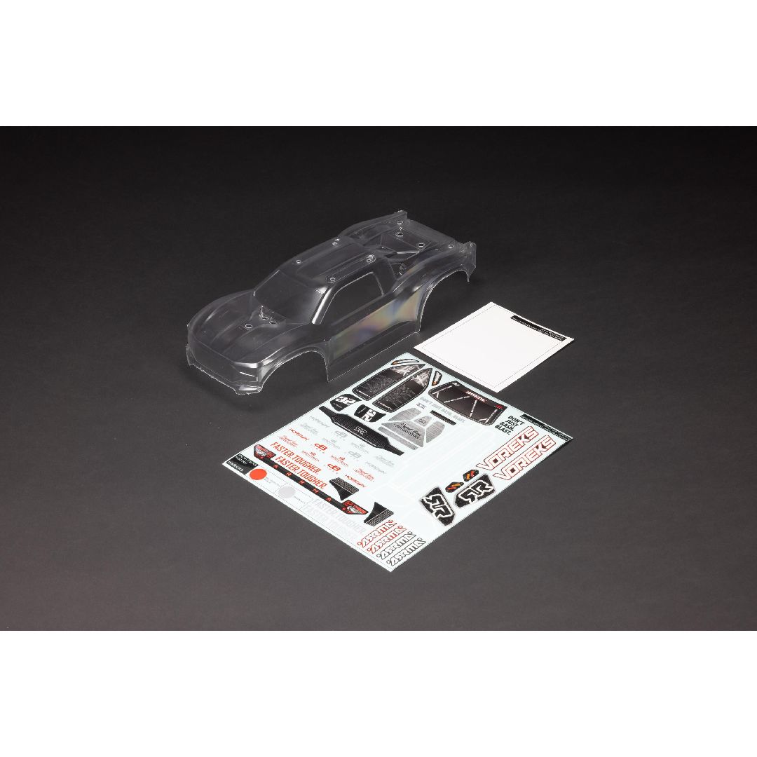 Arrma VORTEKS 2WD Hidden Mount Body w/Decals & Mask - Clear