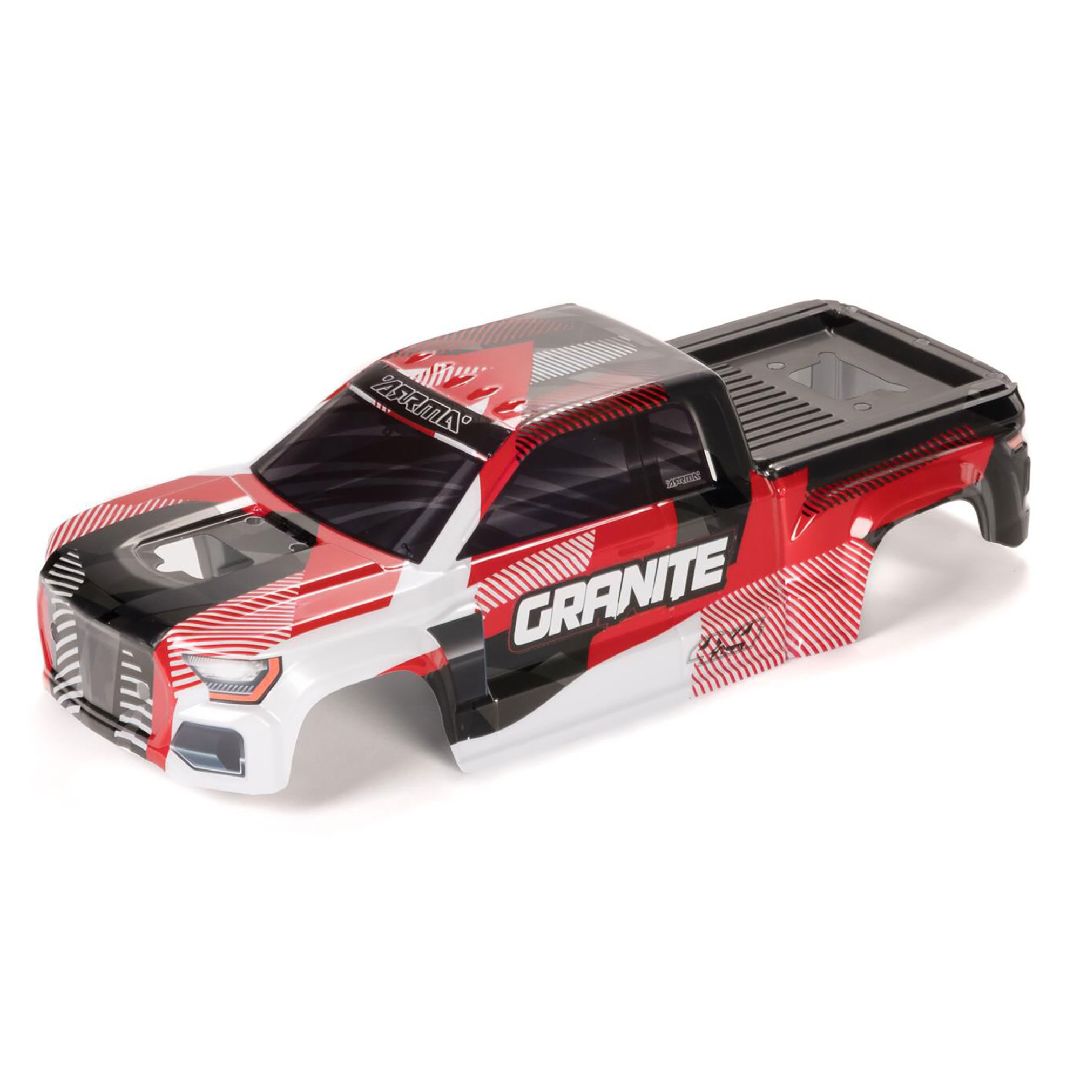 Arrma GRANITE 4X4 Clipless Pntd Dcld Trmd Bdy - Red/White