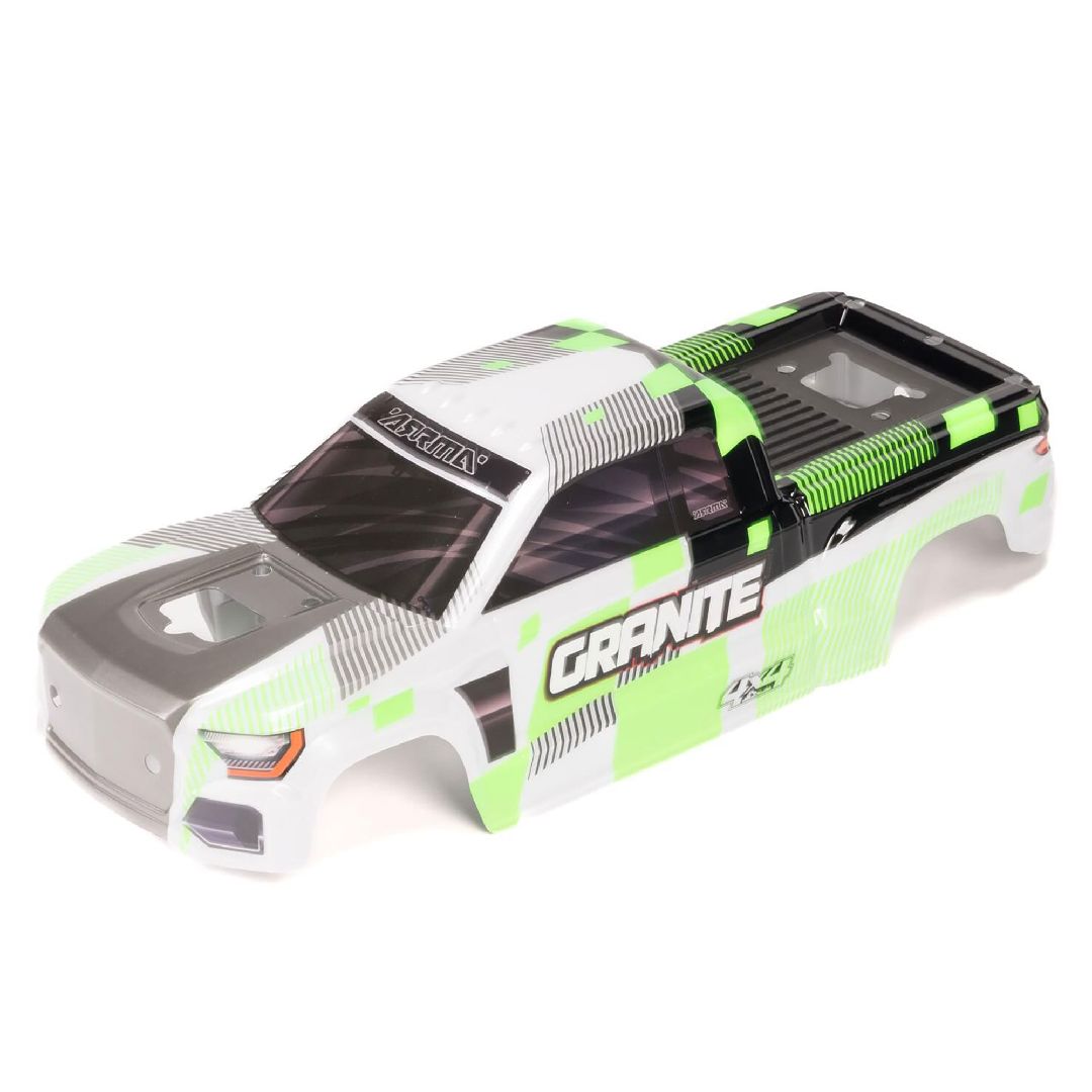 Arrma GRANITE 4x4 Clipless Painted Decaled Body - Green/White
