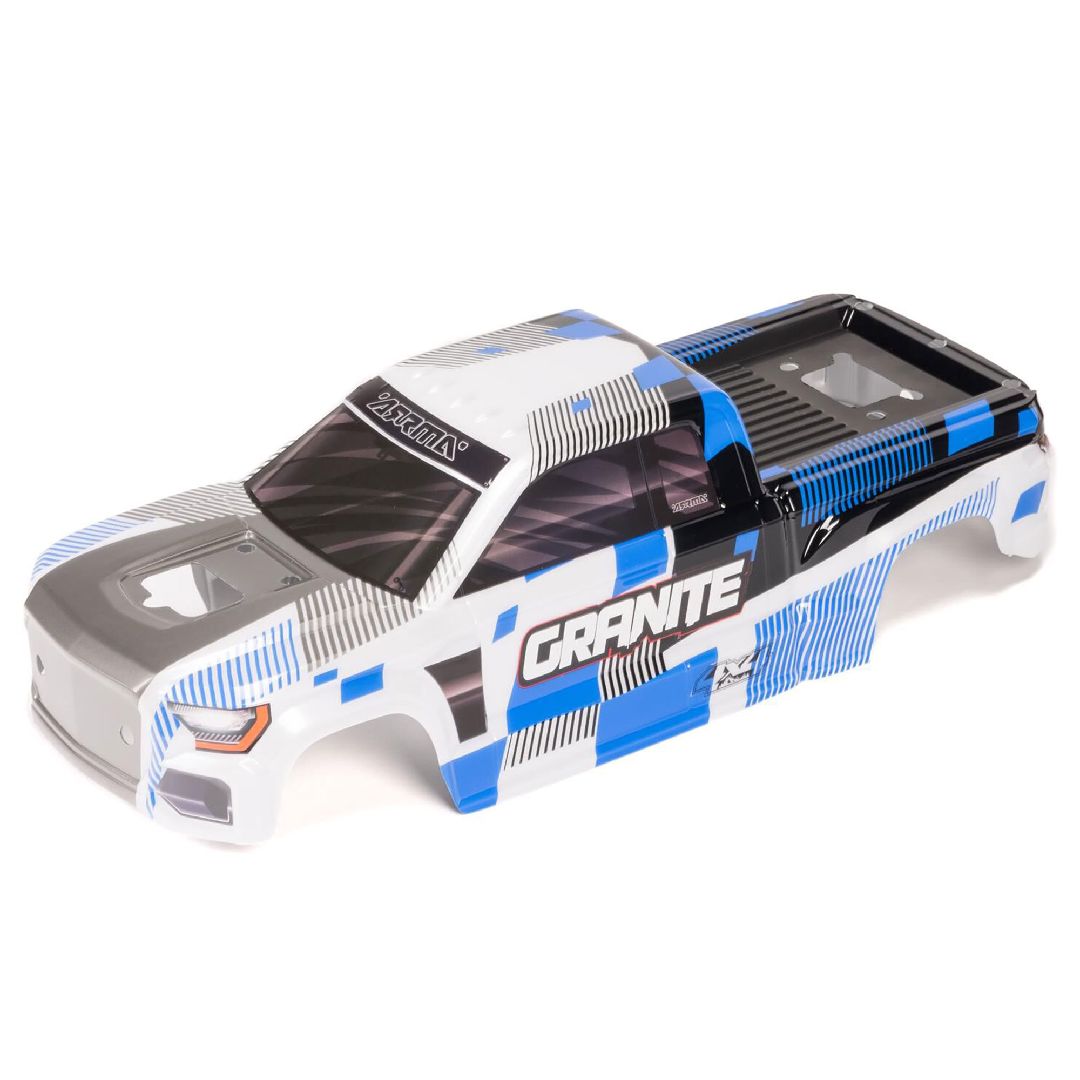 Arrma GRANITE 4x4 Clipless Painted Decaled Body - Blue/White