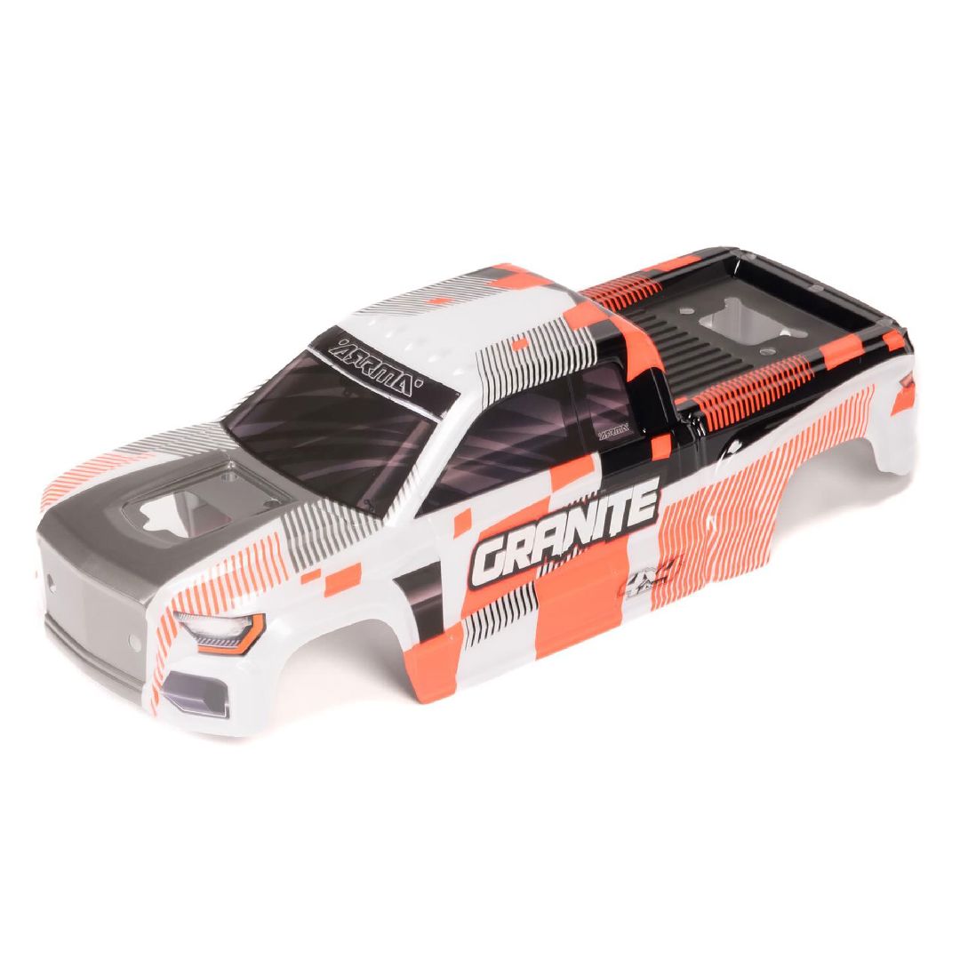 Arrma GRANITE 4x4 Clipless Painted Decaled Body - Orange