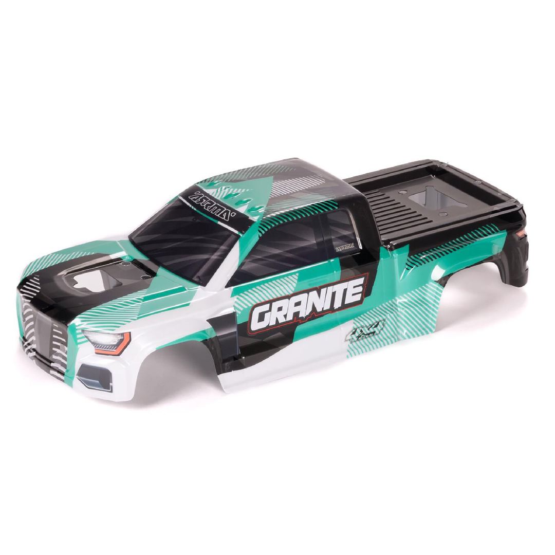 Arrma GRANITE 4X4 Clipless Pntd Dcld Trmd Bdy - Green/Black