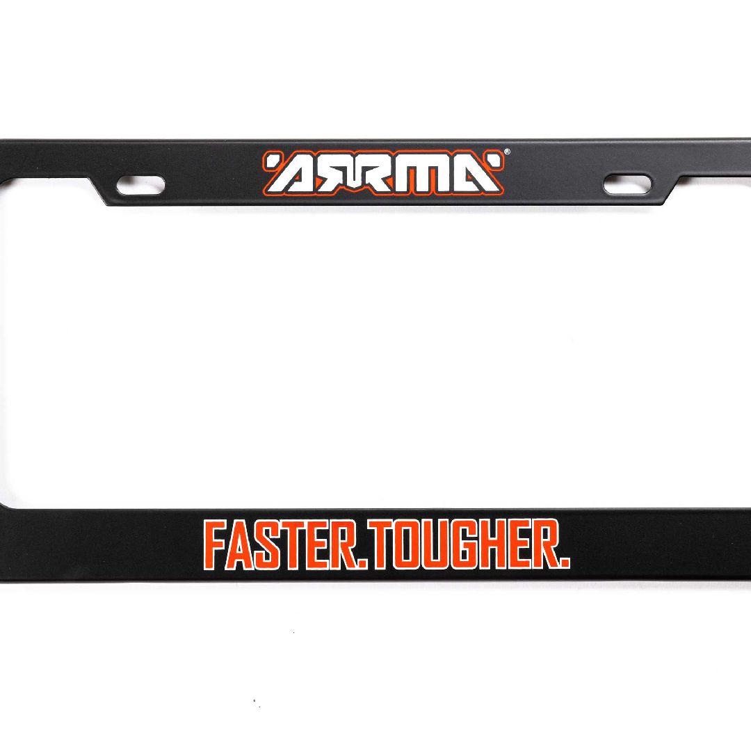 Arrma Faster. Tougher. License Plate Frame