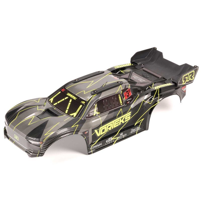 Arrma VORTEKS 2WD Pntd Dcld Trmd Bdy Set - Yellow/Black