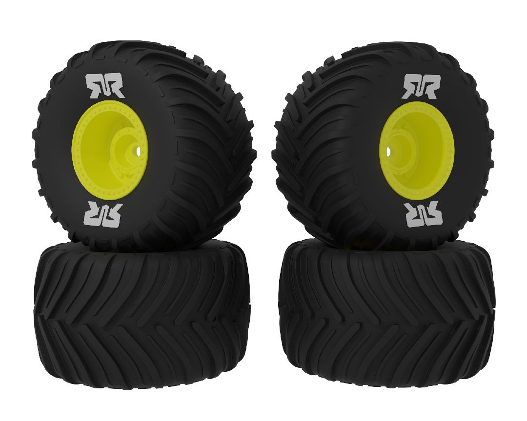 Arrma dBoots Chevron MT Tire Set Glued (Yellow) (2 Pairs)