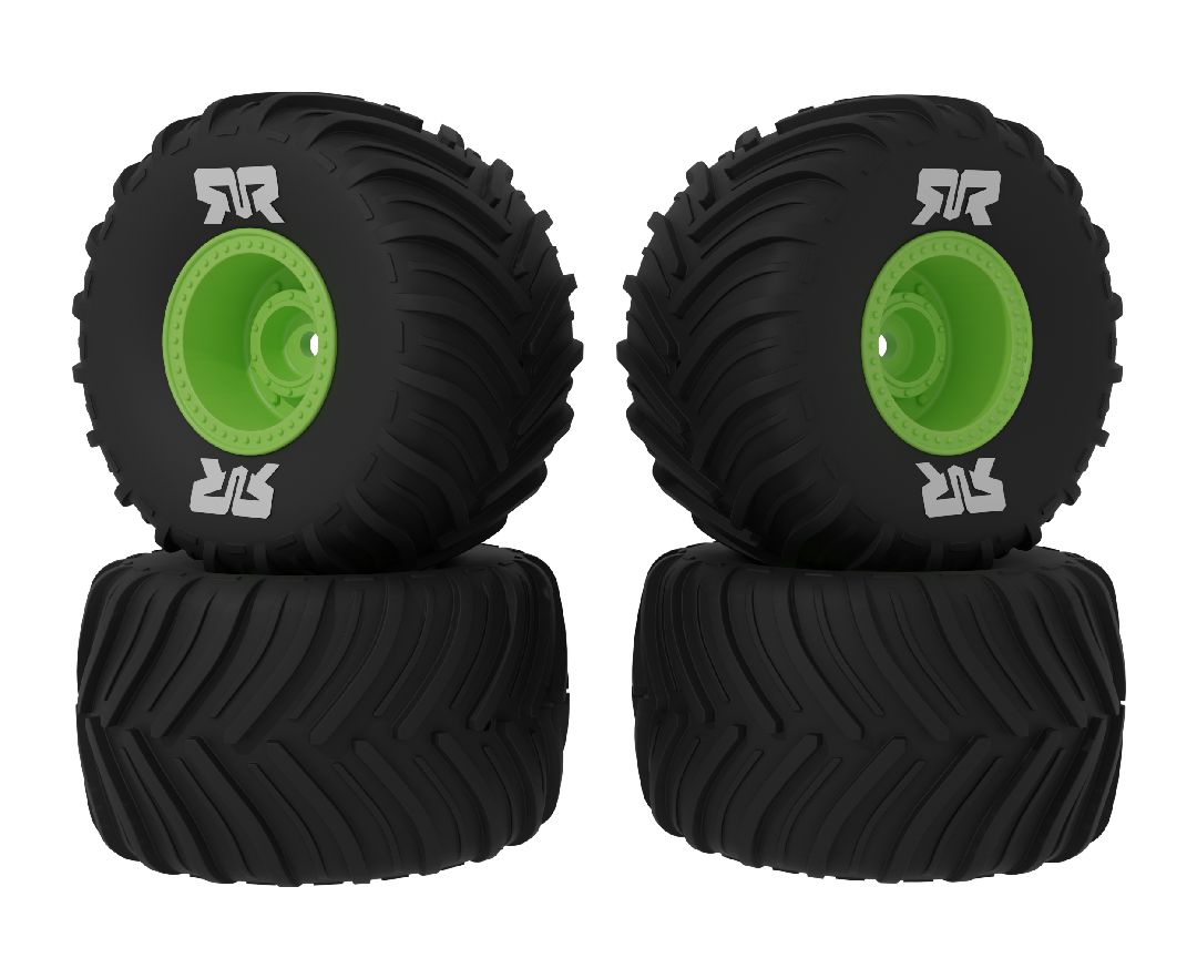 Arrma dBoots Chevron MT Tire Set Glued (Green) (2 Pairs)
