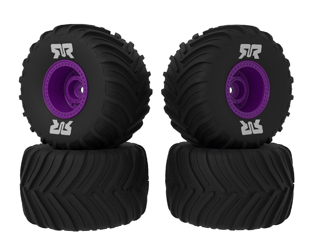 Arrma dBoots Chevron MT Tire Set Glued (Purple) (2 Pairs)