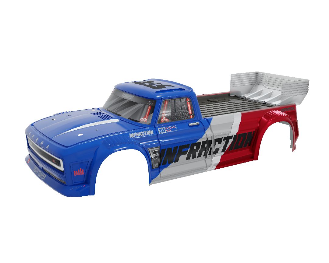 Arrma INFRACTION 4X4 All Road 3S BLX Painted Body - Blue/Red