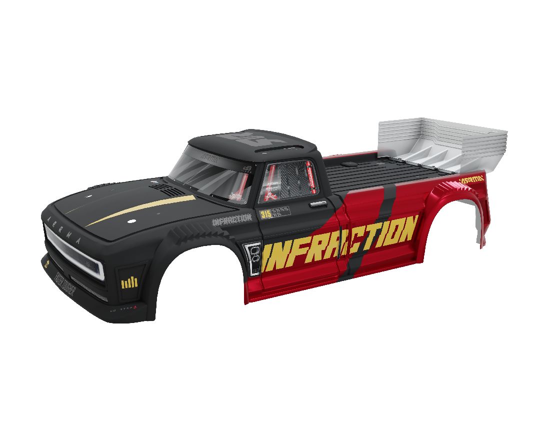 Arrma INFRACTION 4X4 All Road 3S BLX Painted Body -Black/Red
