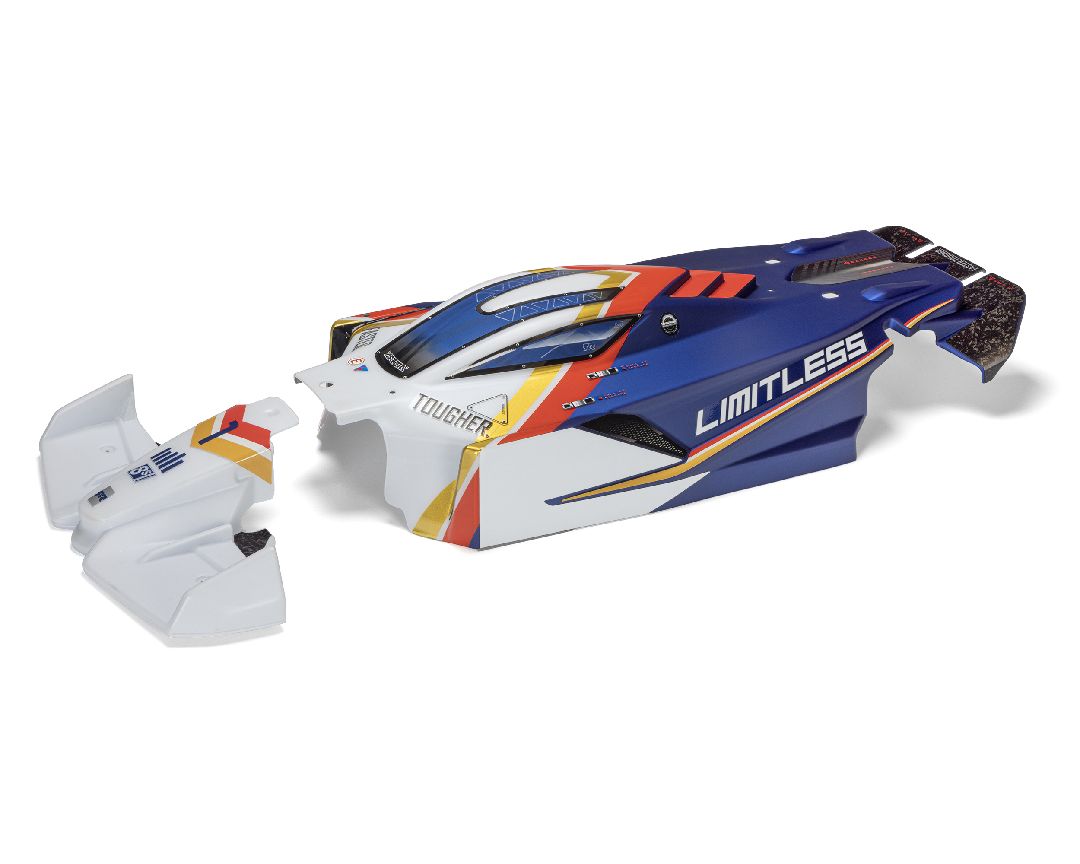 Arrma LIMITLESS Painted Decaled Trimmed Body - White/Blue