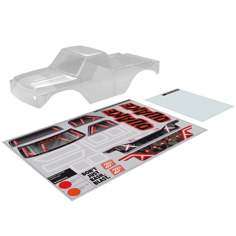 Arrma QUAKE Clear Body (inc decals/window masks)