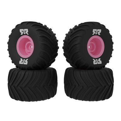 Arrma dBoots Chevron MT Tire Set Glued (Pink) (2 Pairs)