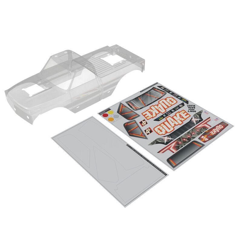 Arrma QUAKE 4S BLX Clear Trimmed Body (Inc. Decals)