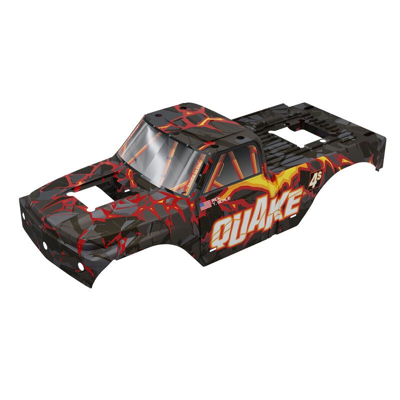 Arrma QUAKE 4S BLX Clipless Painted Decalled Body - Black/Red