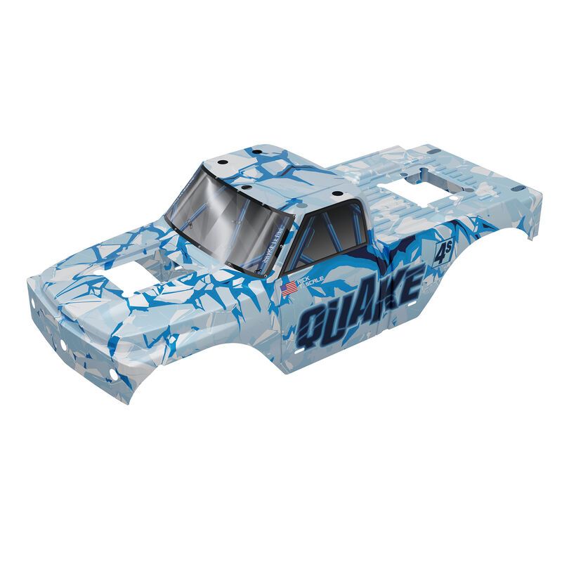 Arrma QUAKE 4S BLX Clipless Painted Decalled Body - White/Blue