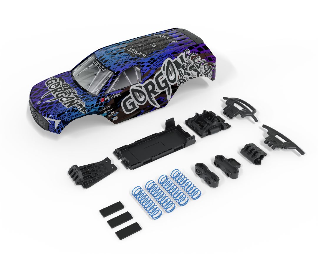 Arrma GORGON Painted Decaled Trimmed Body Set - Blue/Black