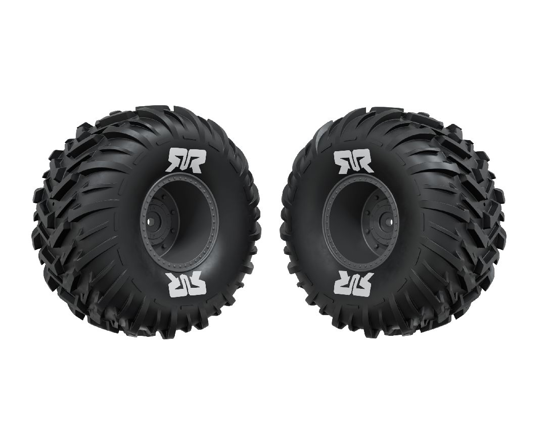 Arrma dBoots Cut Chevron MT Tire Set Glued (2) - Gun Metal
