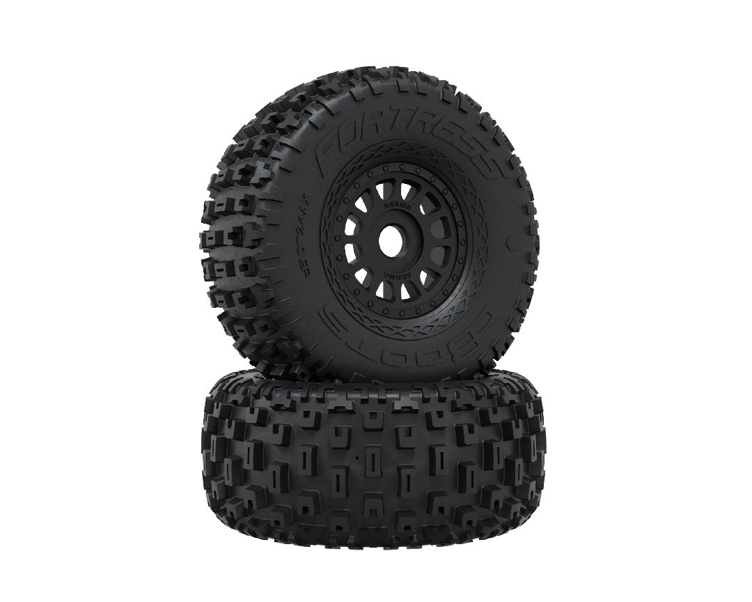 Arrma DBoots 'FORTRESS' Tire Set Glued (2pcs) - Black
