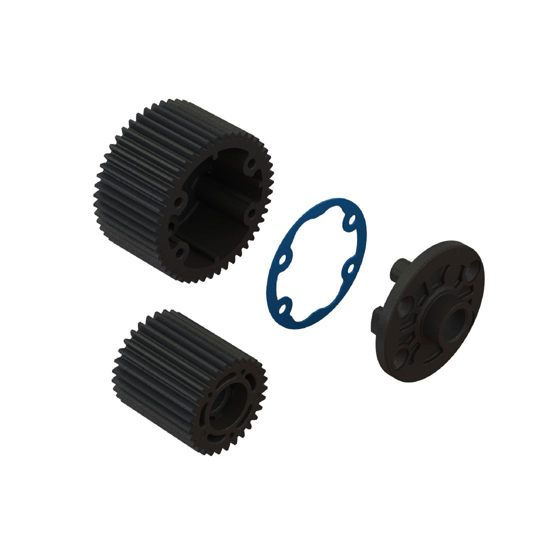 Arrma Diff Case and Idler Gear Set (47/29T, Mod 0.8) - Blue