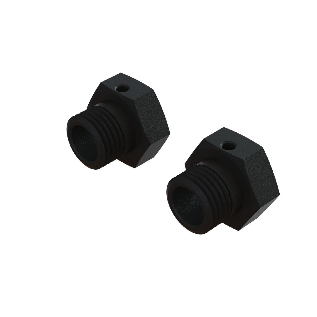 Arrma Aluminum Wheel Hex 17mm, 16.5mm Thick, Black (2)