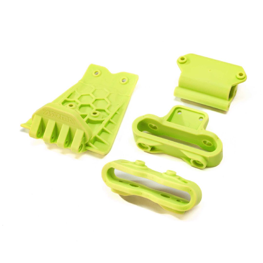 Arrma Lower Skid And Bumper Mount Set - Fluoro Yellow