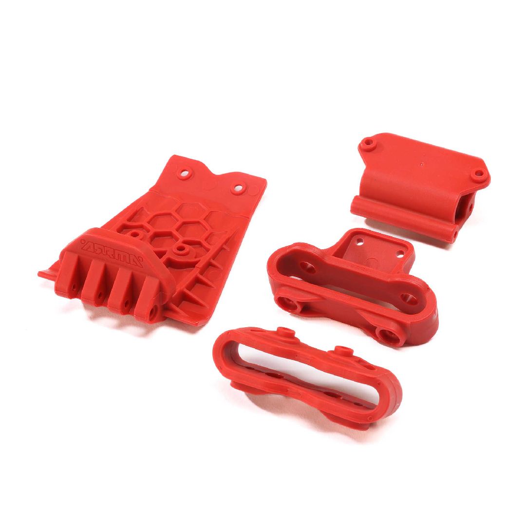 Arrma Lower Skid And Bumper Mount Set - Red