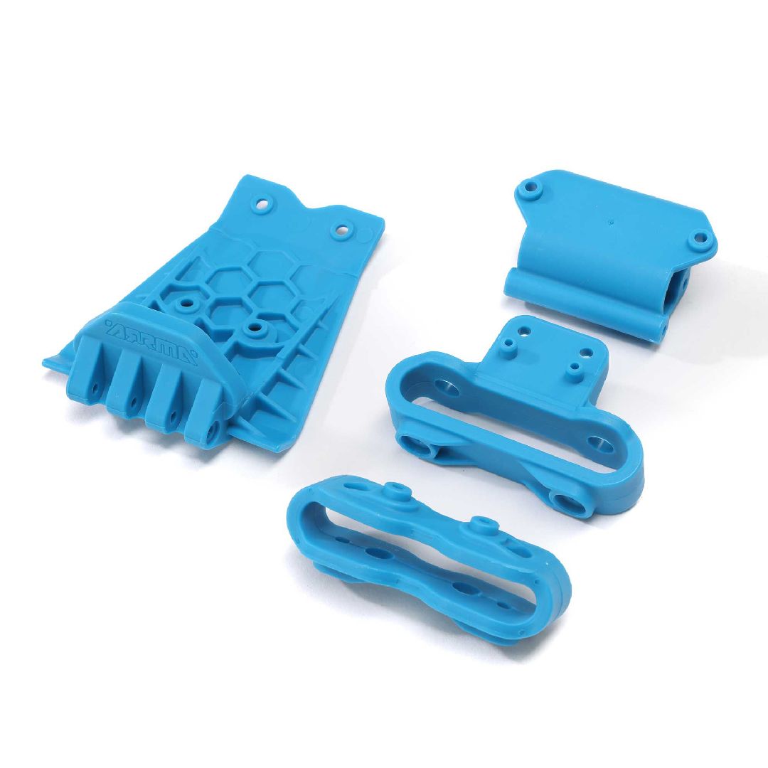 Arrma Lower Skid And Bumper Mount Set - Blue
