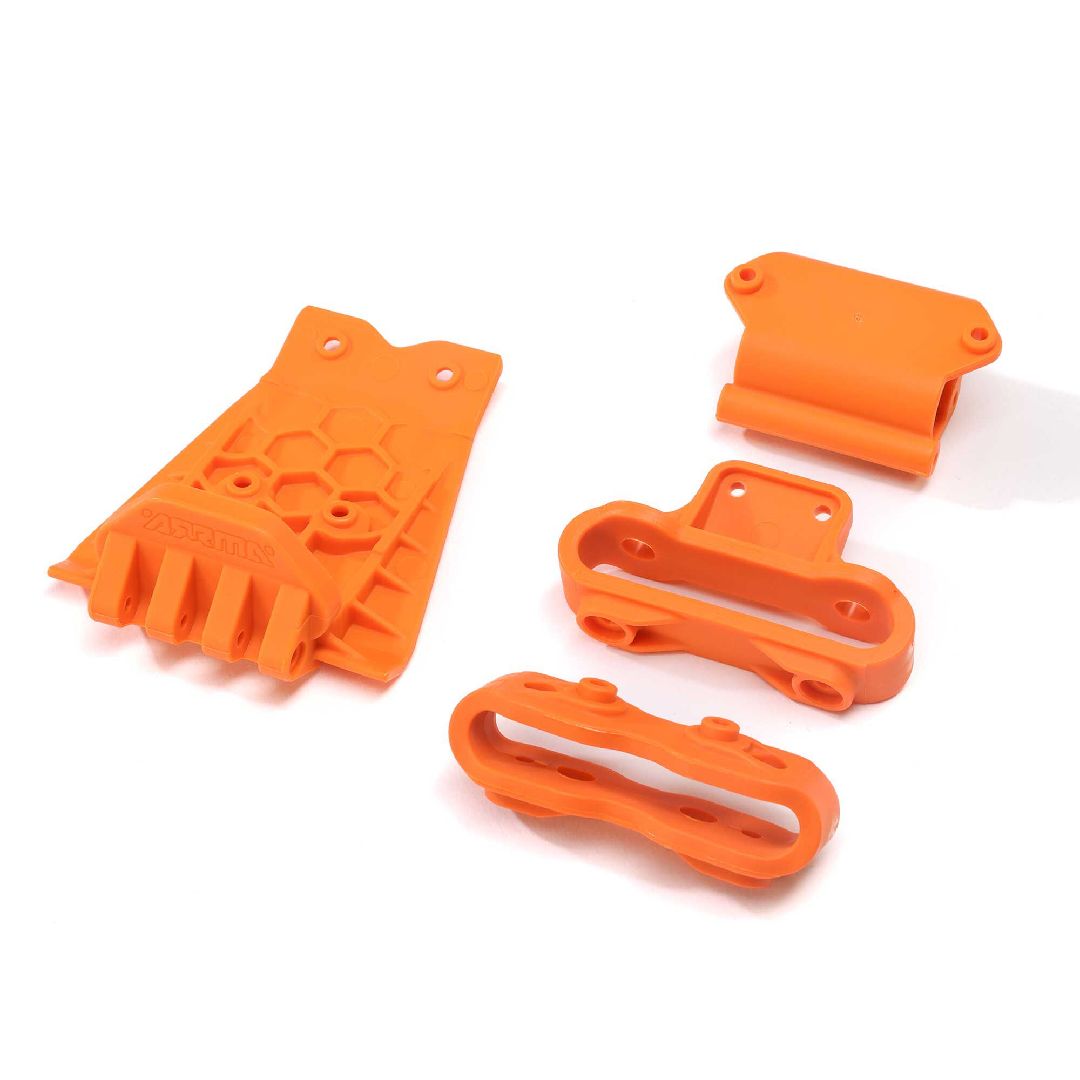 Arrma Lower Skid And Bumper Mount Set - Orange