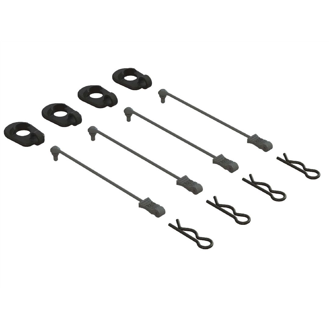 Arrma Body Clip Retainers 1/5 Scale (4) - Black