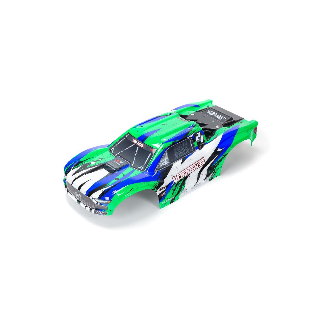 Arrma VORTEKS 4X4 BLX Painted Decal Trimmed Body - Green