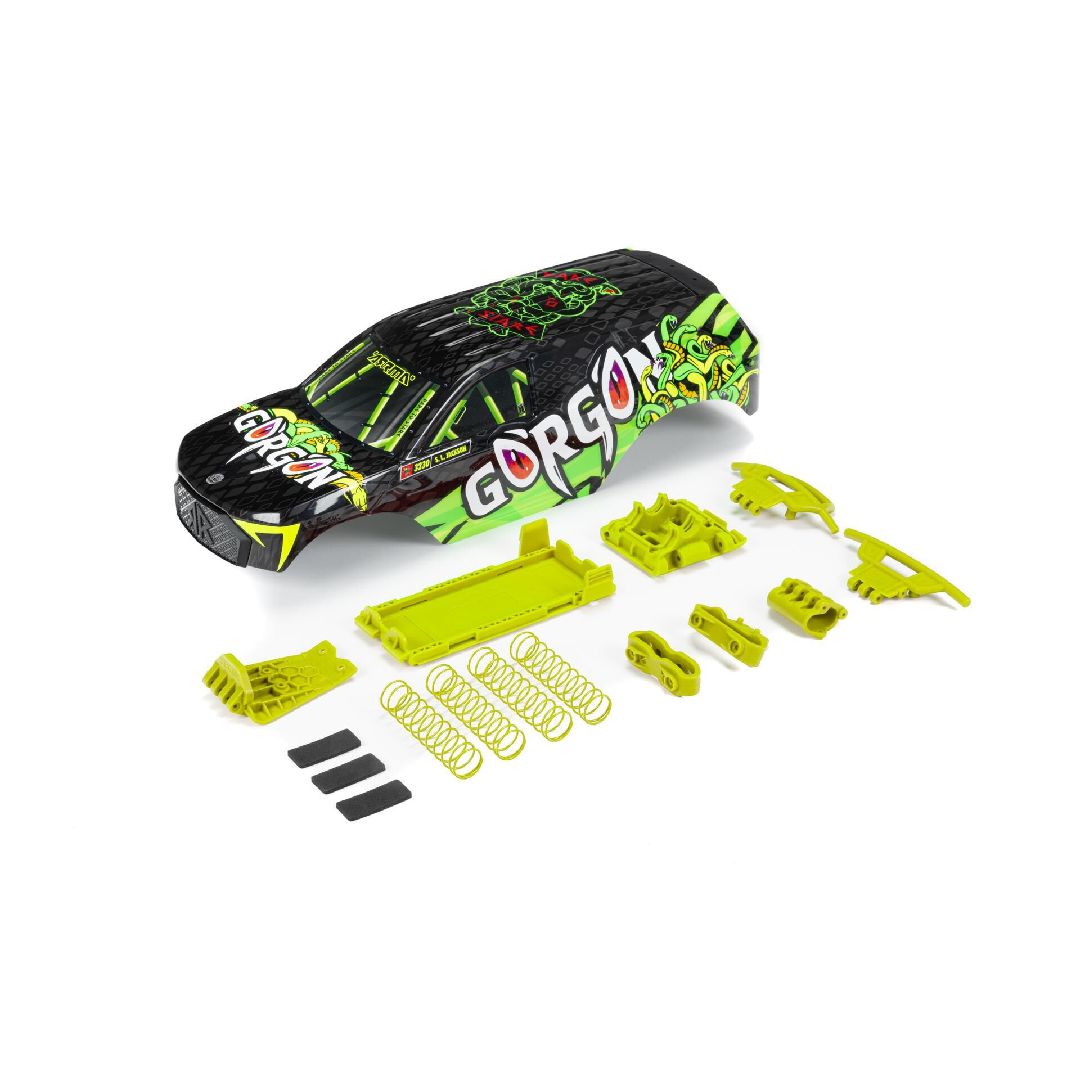 Arrma GORGON Painted Decaled Trimmed Body Set - Fluoro Yellow