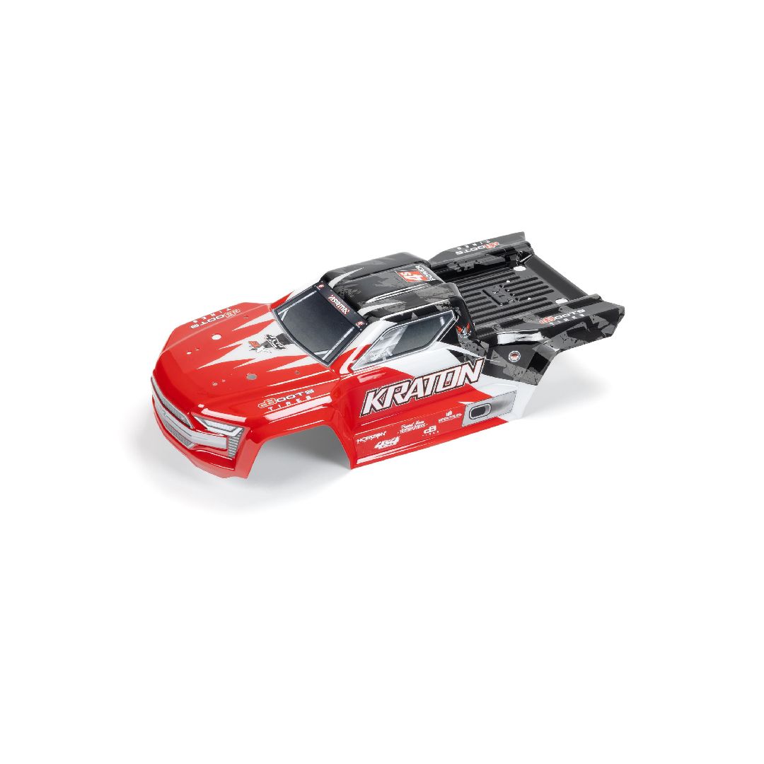 Arrma Kraton 4x4 BLX Painted Decaled Trimmed Body - Red/Black