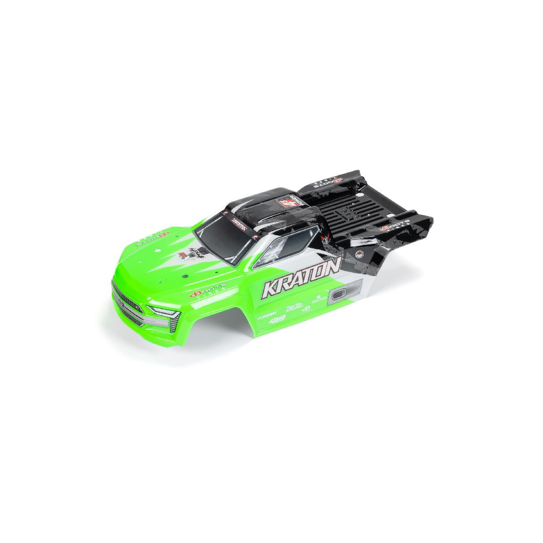 Arrma Kraton 4x4 BLX Painted Decaled Trimmed Body - Green/Black
