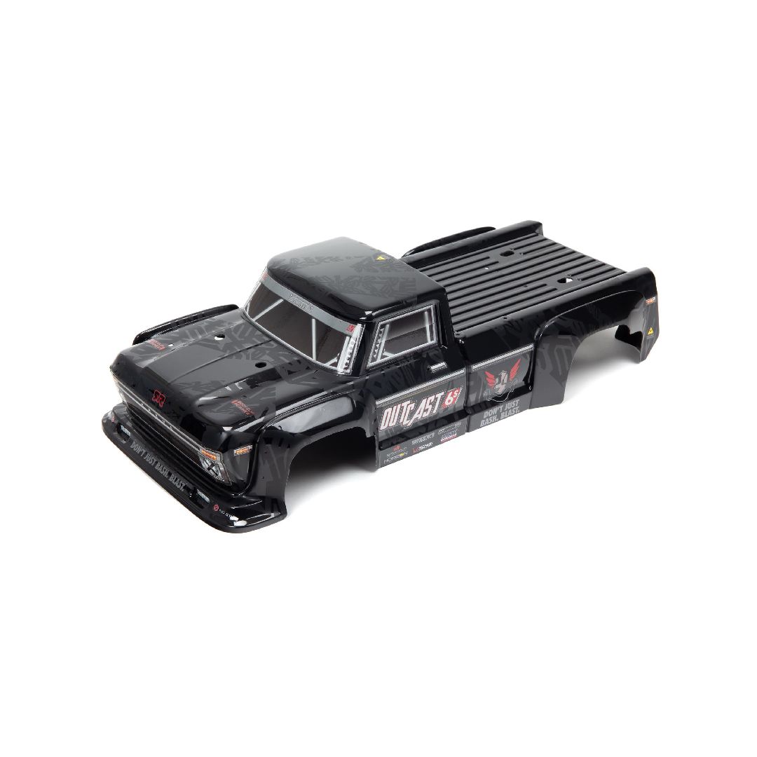 Arrma Outcast 6S Blx Painted Decaled Trimmed Body - Black