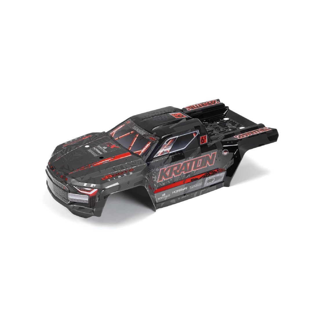 Arrma KRATON 6S EXB BLX Pntd Dcld Trmd Bdy - Black/Red