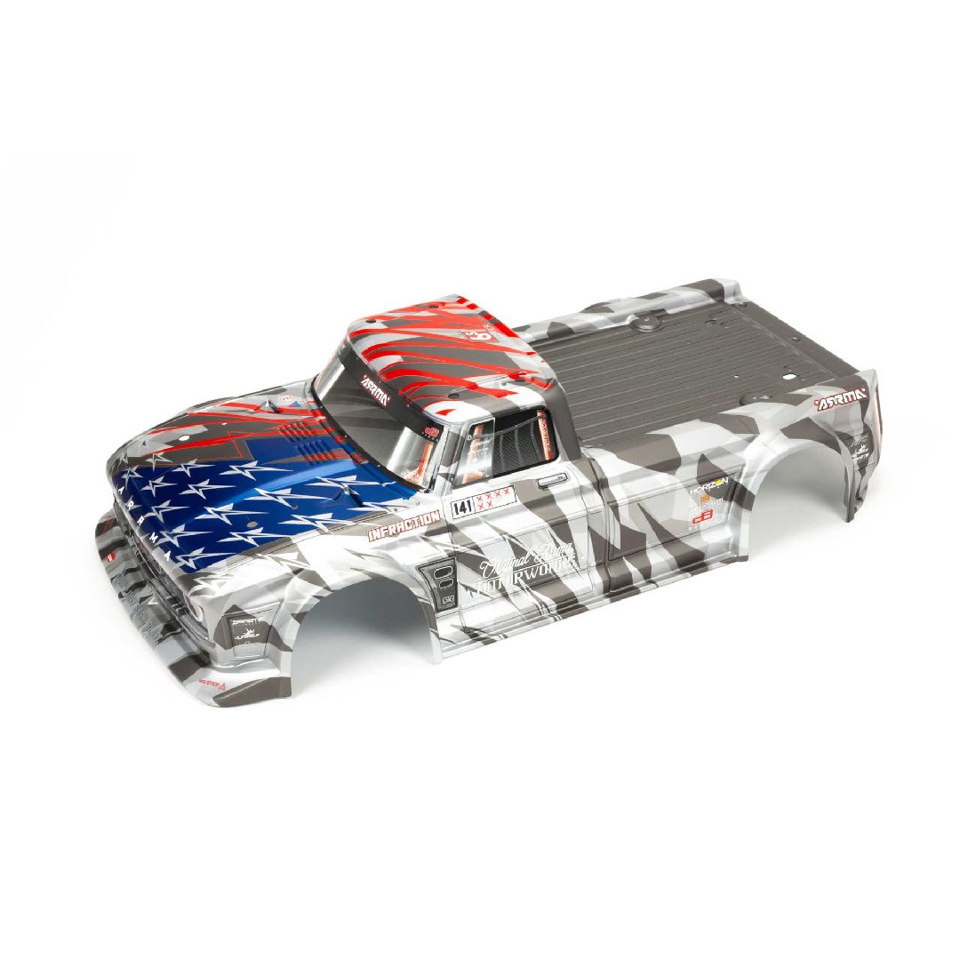 Arrma 1/7 INFRACTION 6S BLX Painted Body - Silver/Red