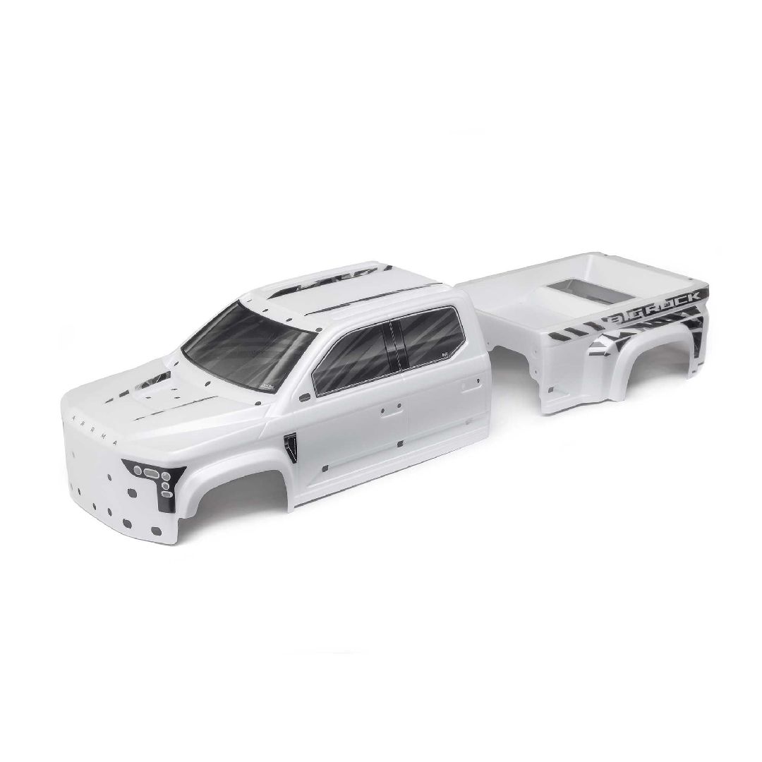 Arrma BIG ROCK 6S BLX Painted Decaled Trimmed Body - White